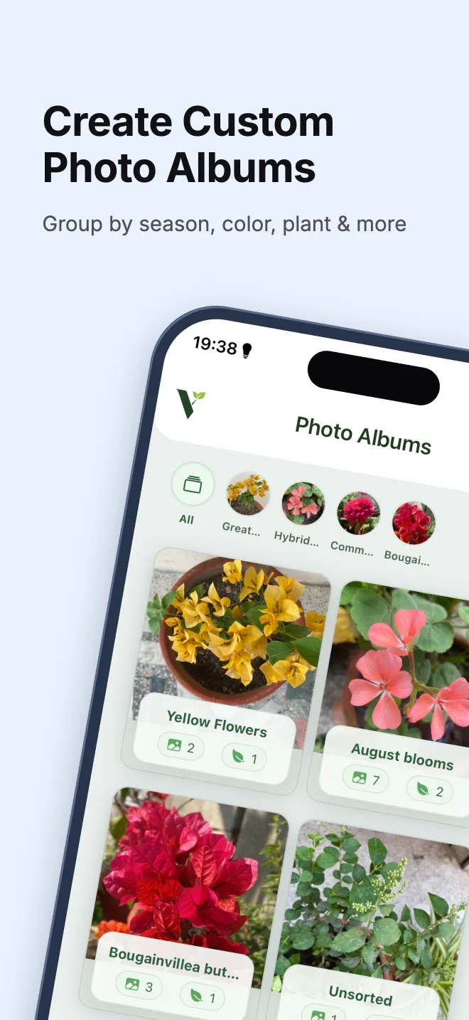 Custom plant photo albums in Verdora